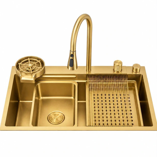 Cuba Retangular Gourmet Cascata - Dourada