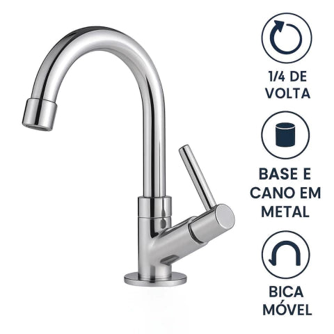 Torneira para Lavatório  Prime Square C61 Cromada