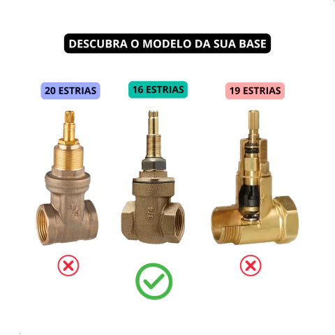 Acabamento de Registro Alavanca Safira em metal 1.1/2 - Preto