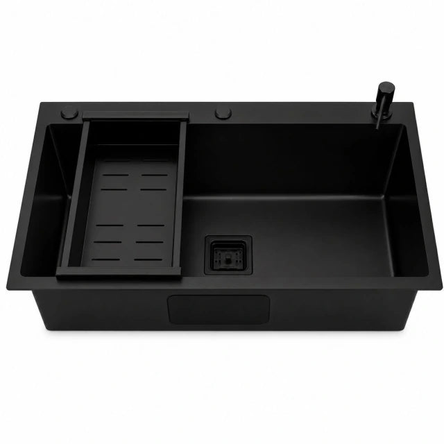 Cuba retangular gourmet 78cm - PRETO