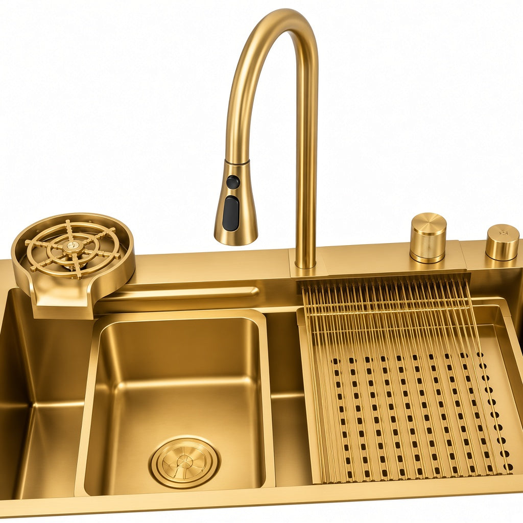 Cuba Retangular Gourmet Cascata - Dourada