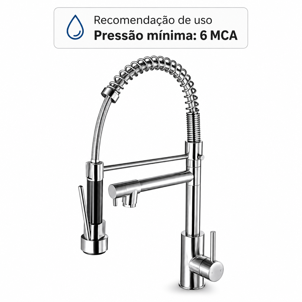 Torneira monocomando Gourmet Mola 2 saidas - Cromada