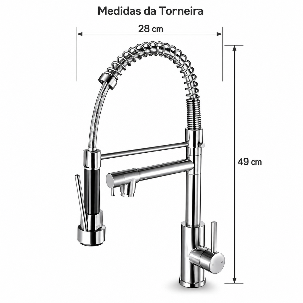 Torneira monocomando Gourmet Mola 2 saidas - Cromada
