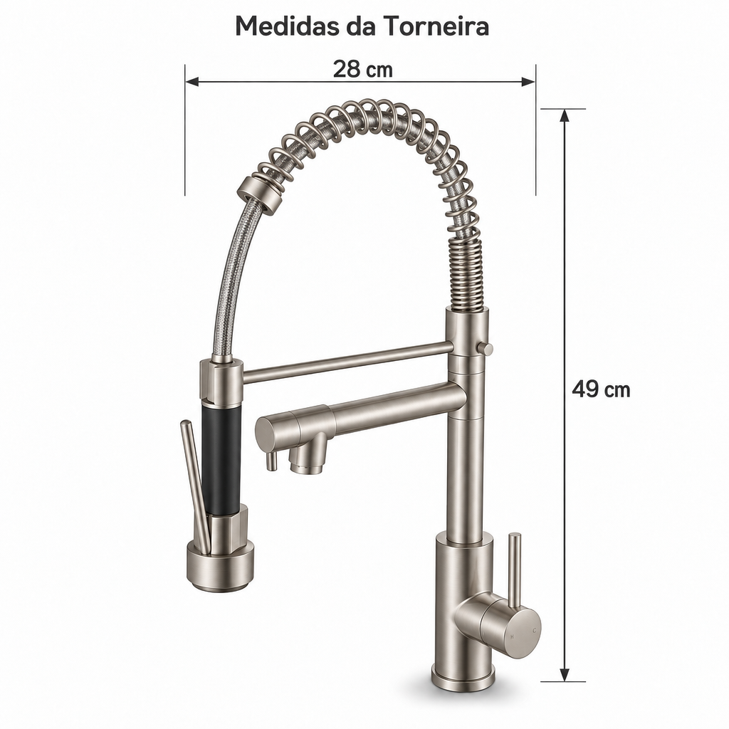 Torneira monocomando Gourmet Mola 2 saidas - Niquel Escovado