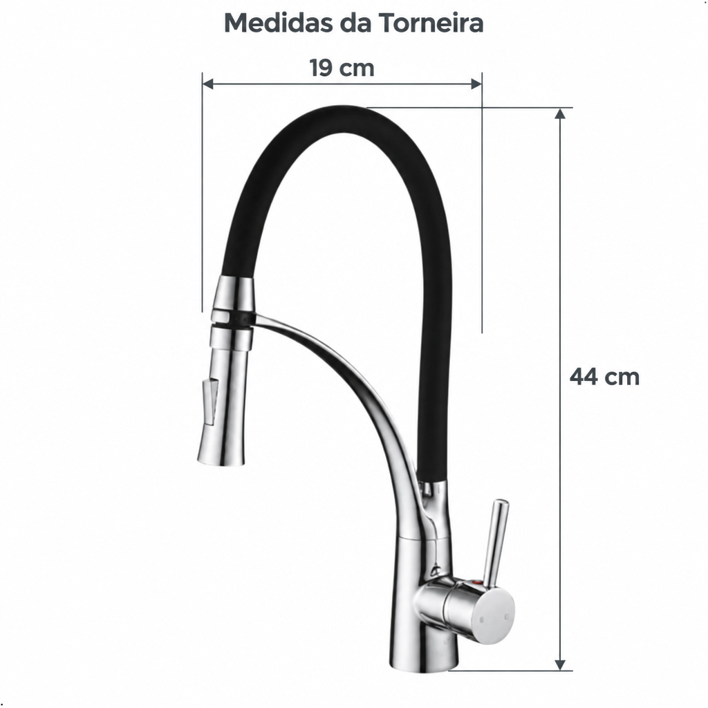 Torneira monocomando Gourmet Cisney - Cromado