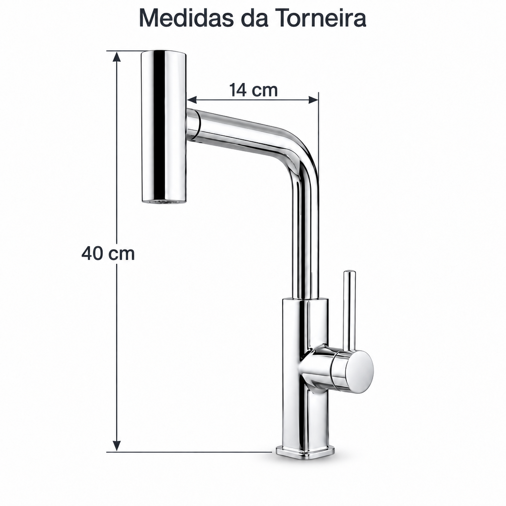 Torneira Monocomando bico giratório - Cromada