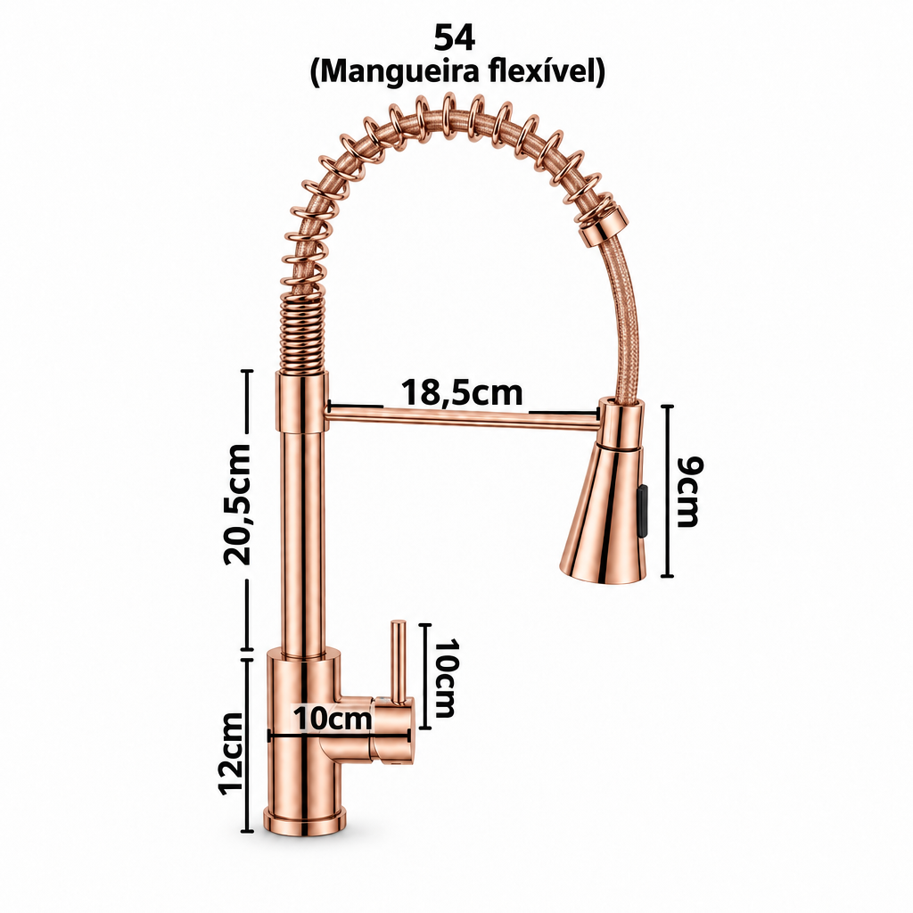 Torneira Monocomando Mola 1 saída - Rose Gold