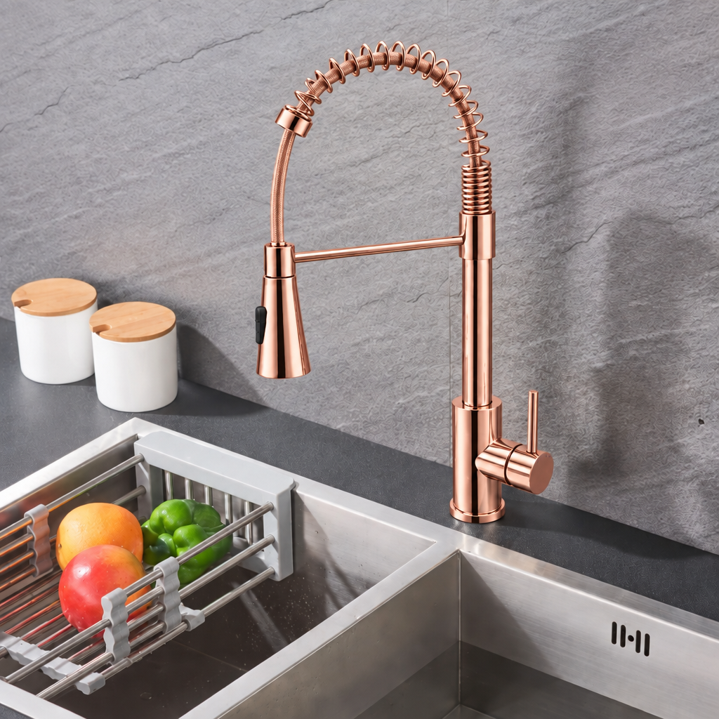 Torneira Monocomando Mola 1 saída - Rose Gold