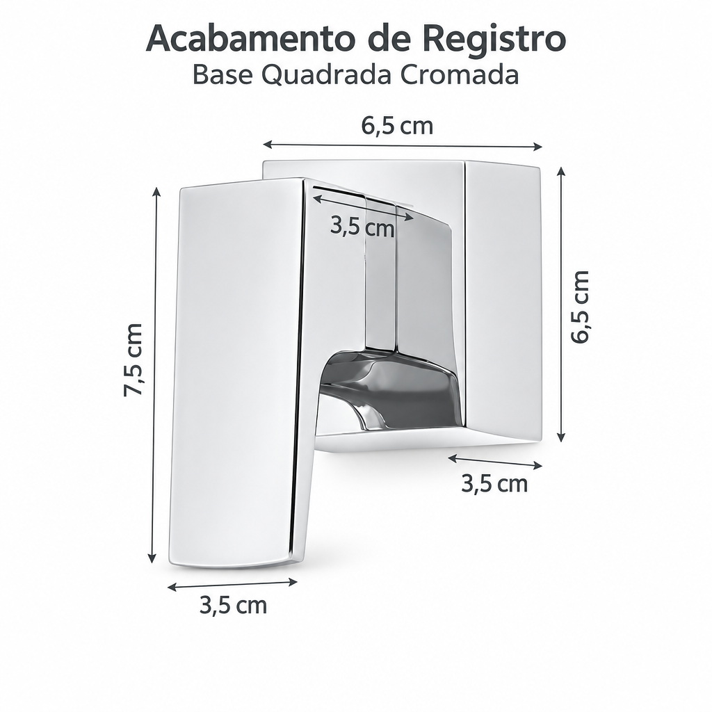Acabamento para registro Quadrus Metal 1/2 ou 3/4