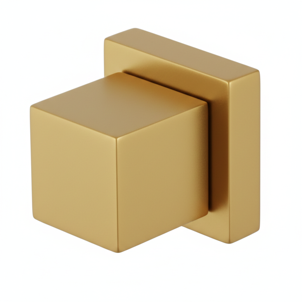 Acabamento de registro 1/2 ou 3/4 CUBIC - Dourado