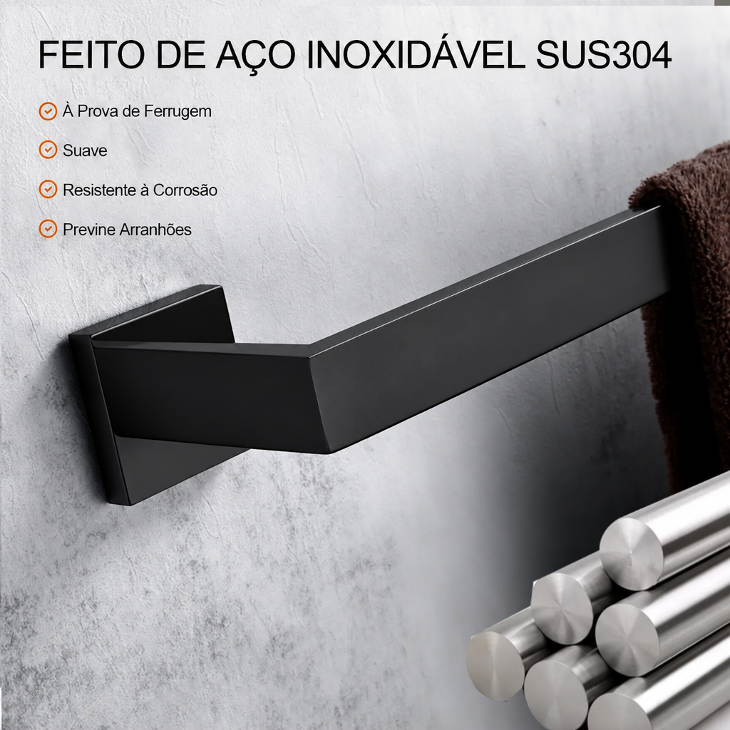 Kit Quadrado Luxo 5 peças - Preto
