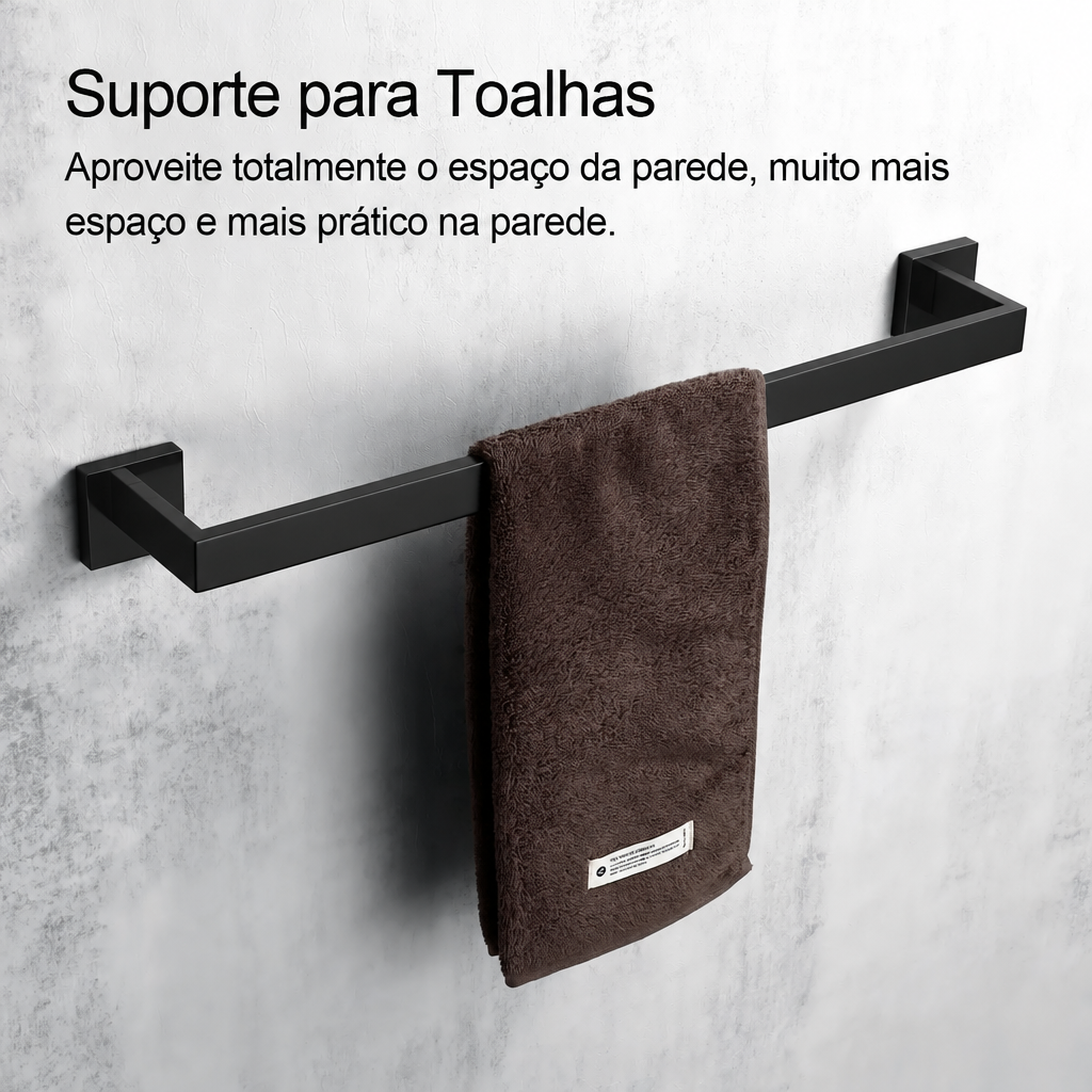 Kit Quadrado Luxo 5 peças - Preto