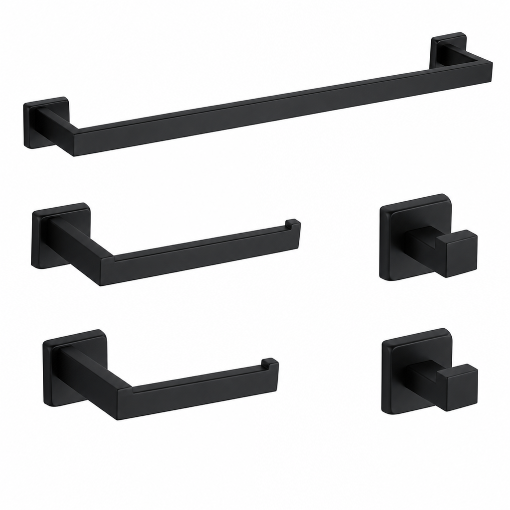 Kit Quadrado Luxo 5 peças - Preto