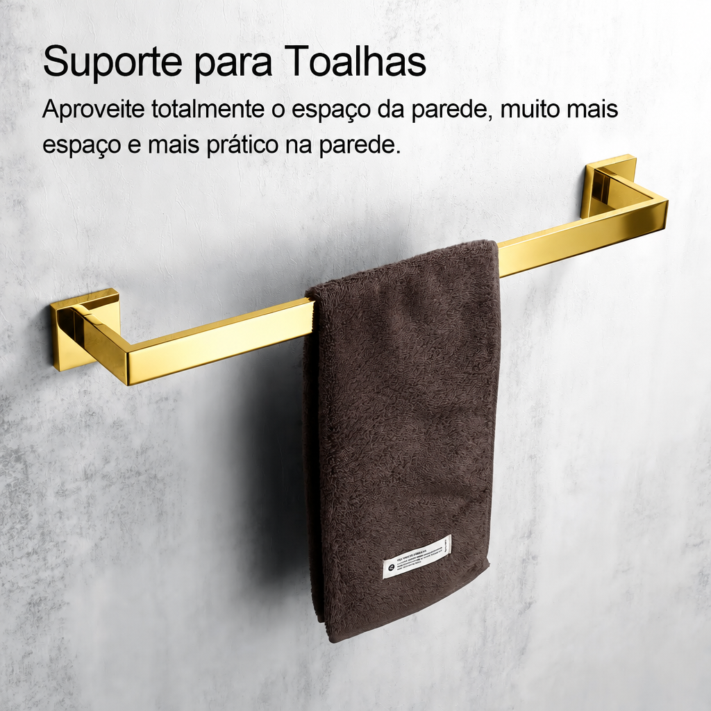Kit Quadrado Luxo 5 peças - Dourado