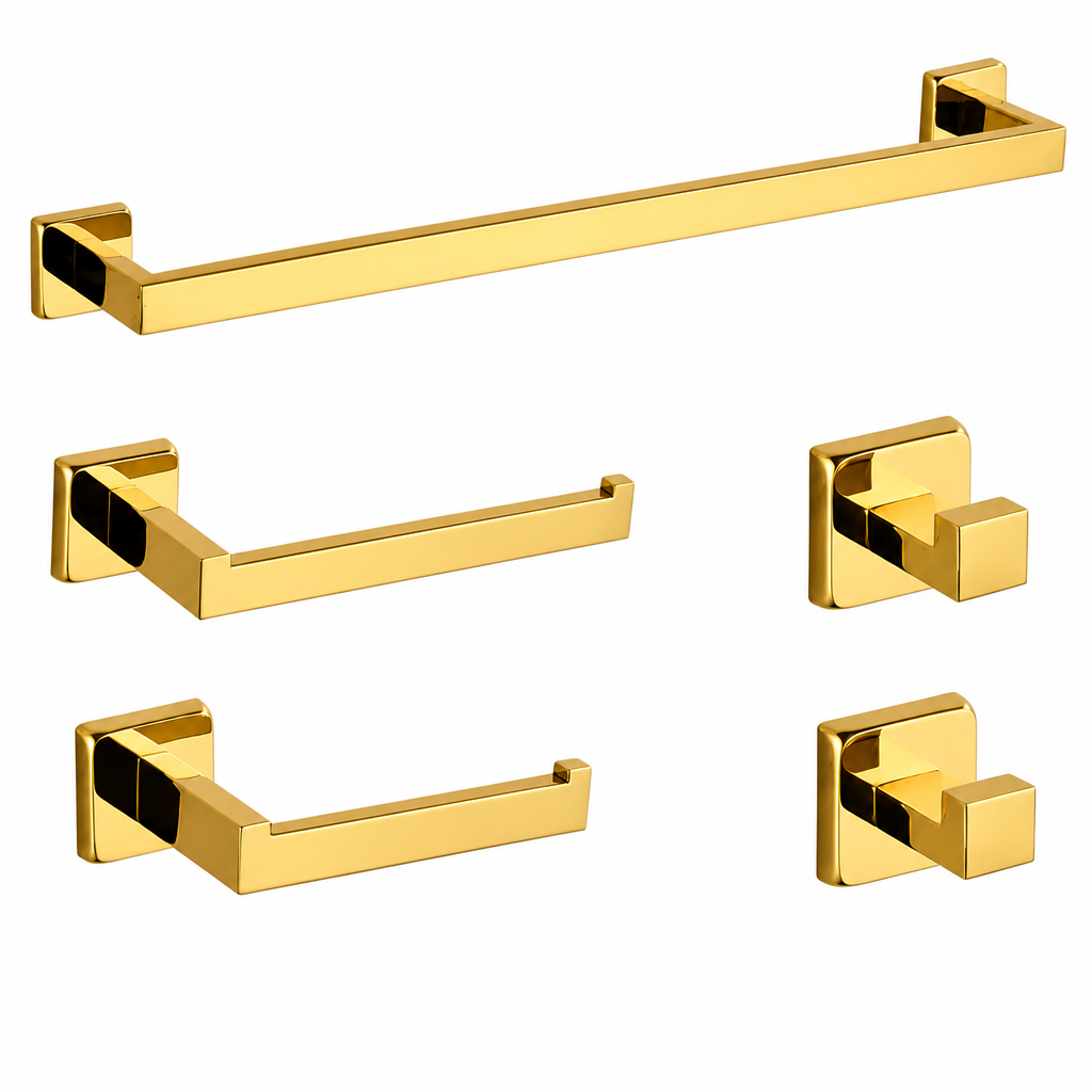 Kit Quadrado Luxo 5 peças - Dourado
