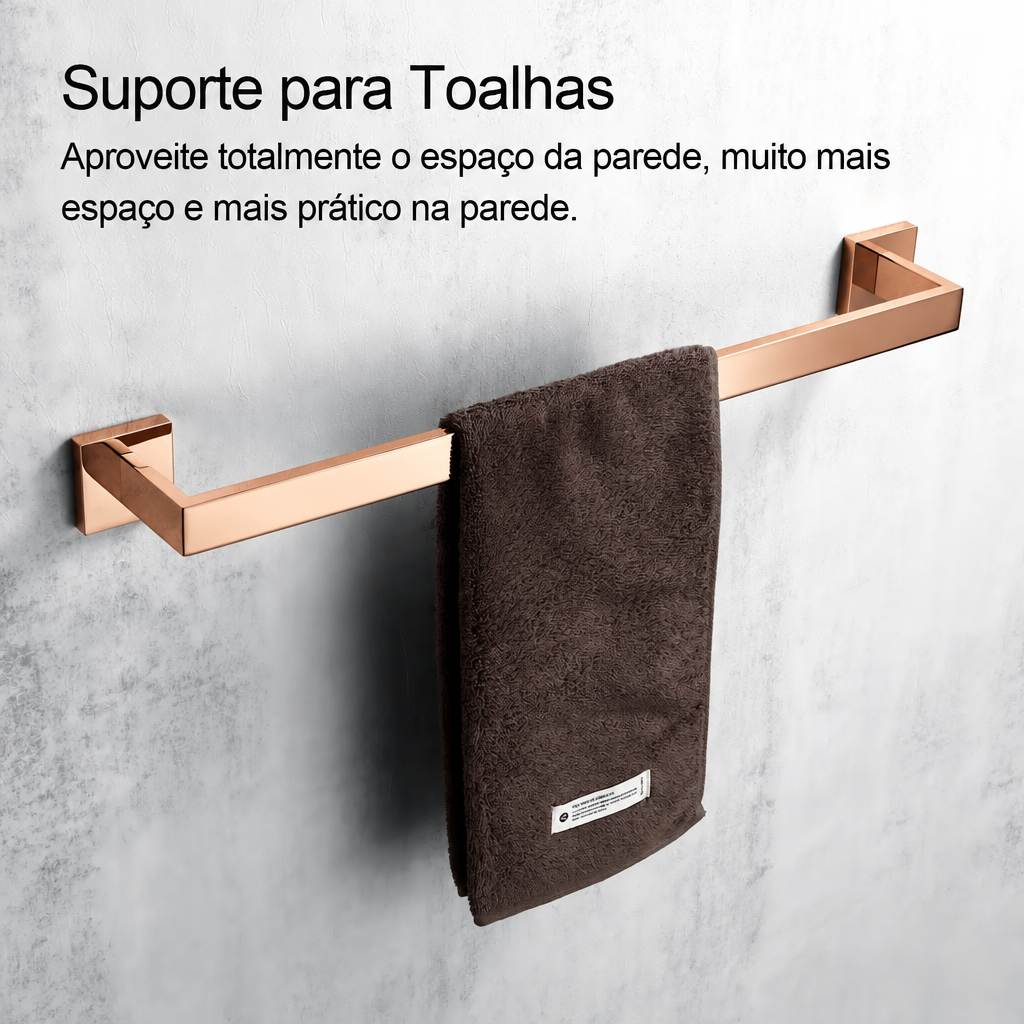 Kit Quadrado Luxo 5 peças - Rose Gold