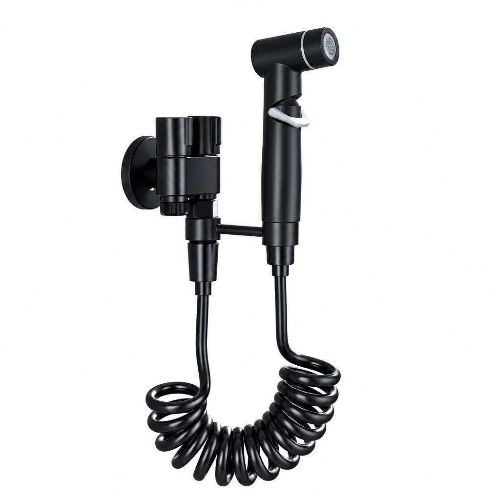 Ducha Higiênica Redonda duas vias - Preto