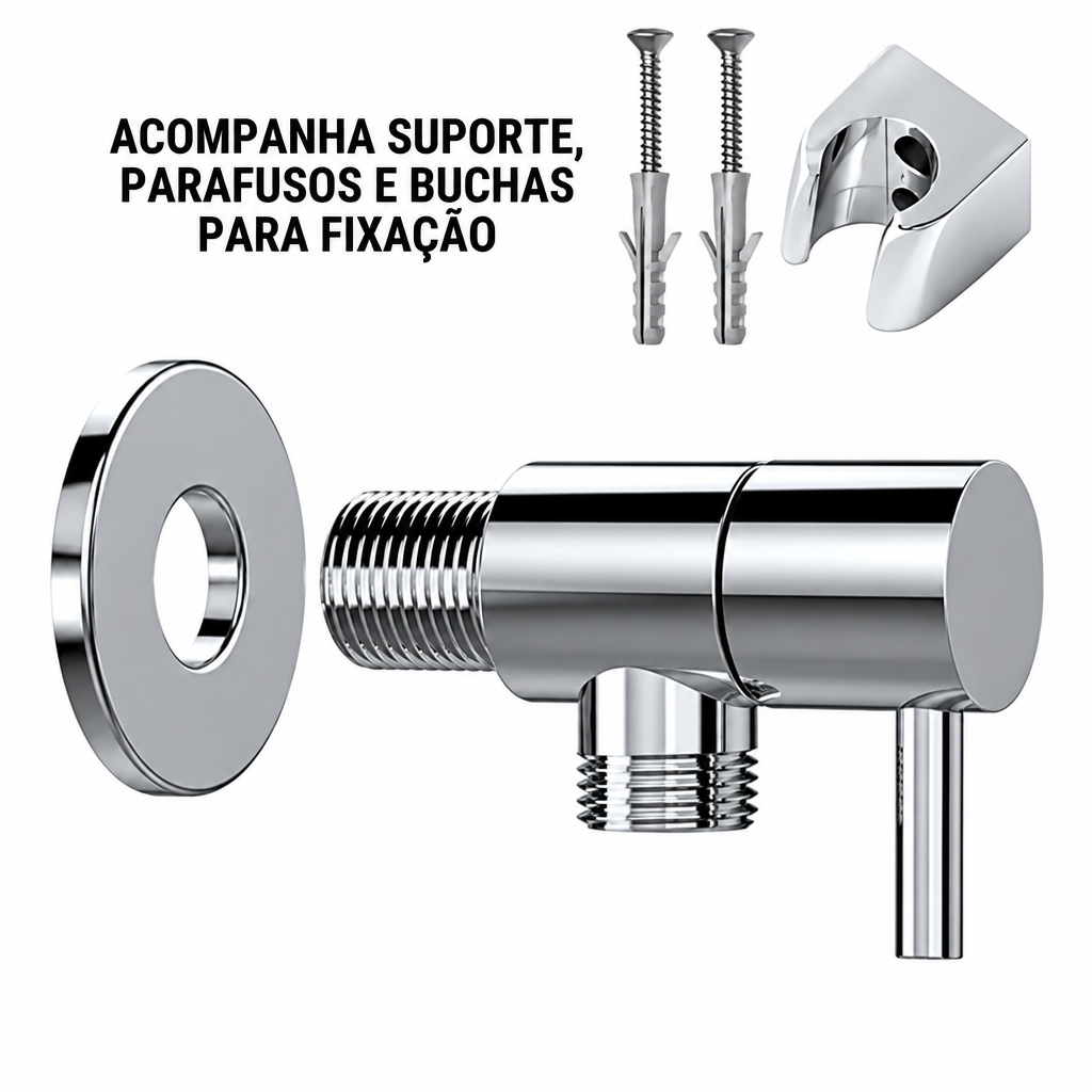 Ducha Higiênica em Metal Redonda - Cromado