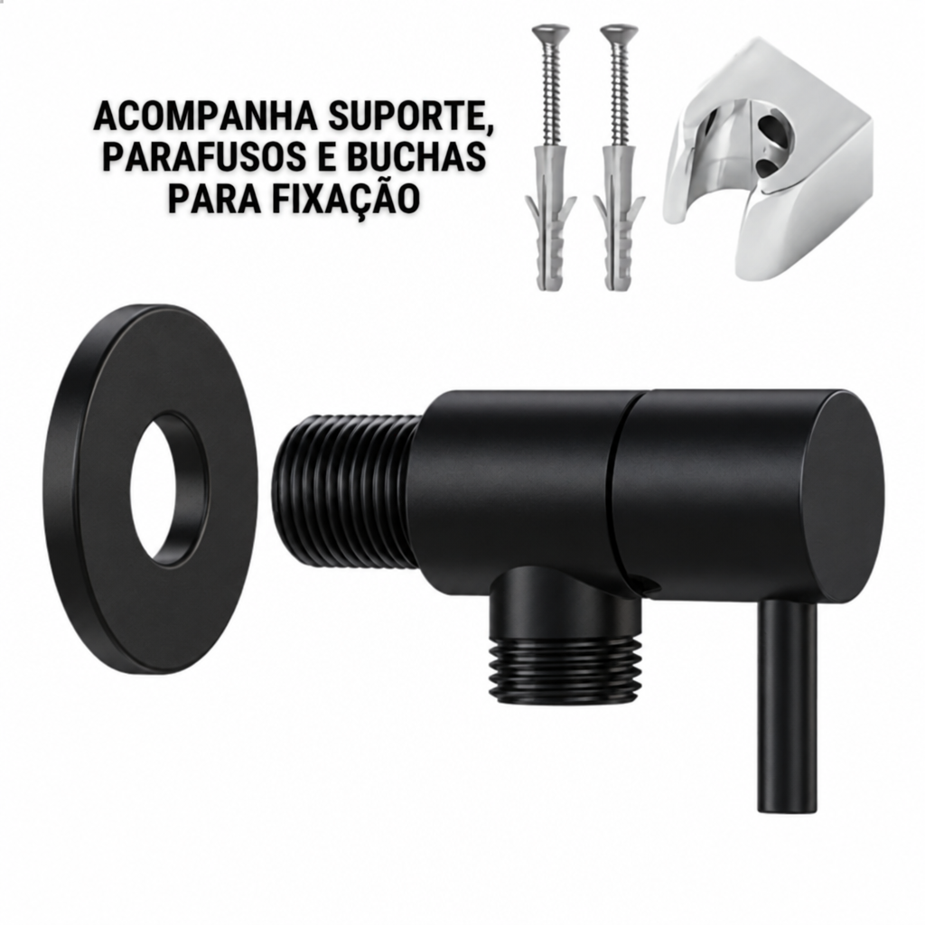 Ducha Higiênica em Metal Redonda - Preto