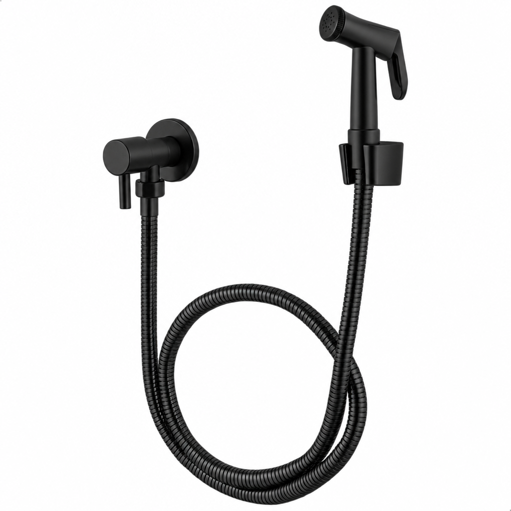 Ducha Higiênica em Metal Redonda - Preto
