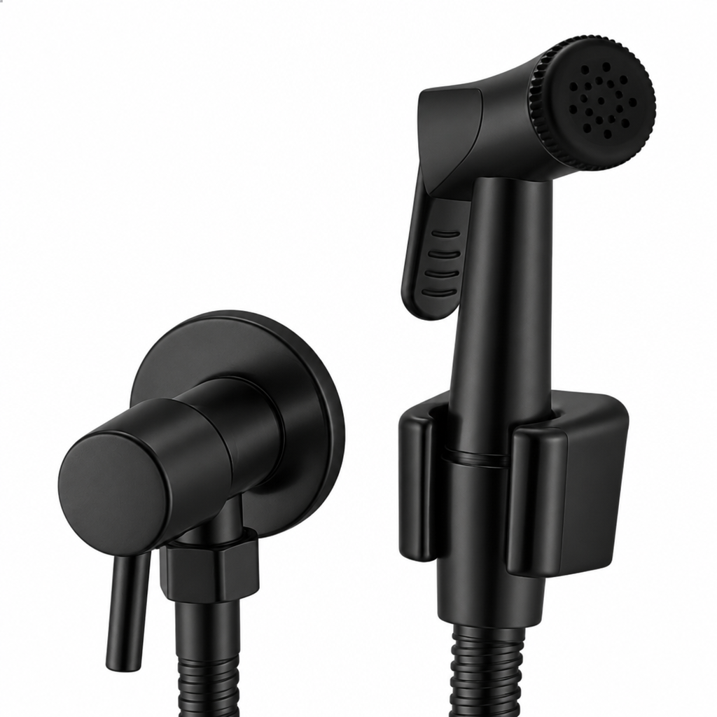Ducha Higiênica em Metal Redonda - Preto